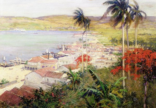 Havana Harbor by Willard Leroy Metcalf - Hand-Painted Oil Painting Reproduction