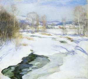 Icebound Brook (also known as Winter's Mantle) Oil painting by Willard Leroy Metcalf