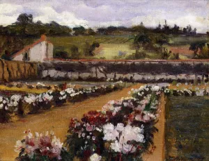 Monet's Formal Garden by Willard Leroy Metcalf Oil Painting