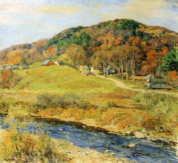 November Mist by Willard Leroy Metcalf - Hand-Painted Oil Painting Reproduction