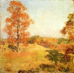 Nut Gathering by Willard Leroy Metcalf Oil Painting