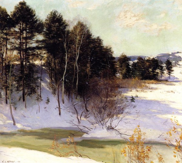 Thawing Brook by Willard Leroy Metcalf - Hand-Painted Oil Painting Reproduction