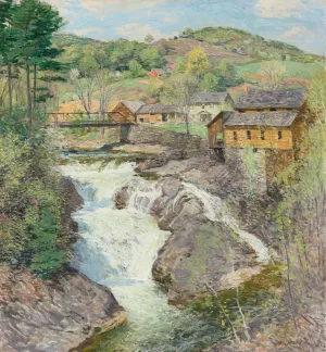 The Falls by Willard Leroy Metcalf Oil Painting