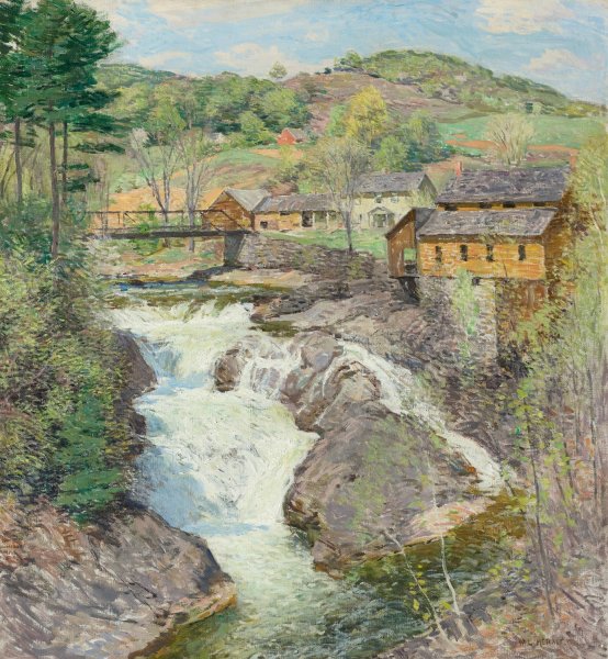 The Falls by Willard Leroy Metcalf - Hand-Painted Oil Painting Reproduction
