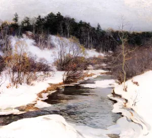 The Frozen Pool, March by Willard Leroy Metcalf Oil Painting