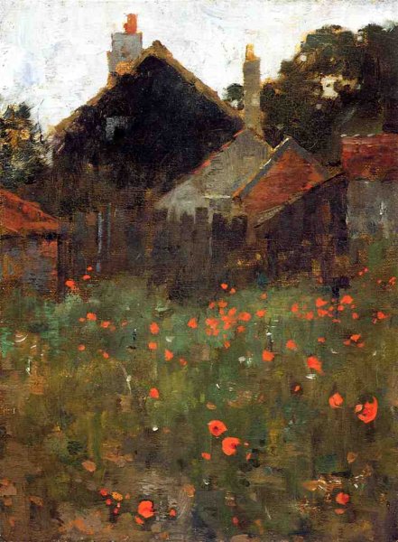 The Poppy Field by Willard Leroy Metcalf - Hand-Painted Oil Painting Reproduction