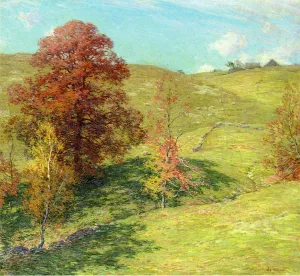 The Red Oak no.2 by Willard Leroy Metcalf Oil Painting