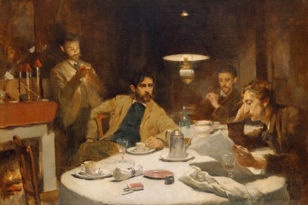 The Ten Cent Breakfast by Willard Leroy Metcalf - Hand-Painted Oil Painting Reproduction