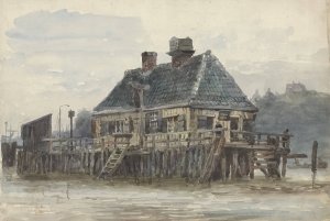 Huis op een steiger by Willem Anthonie Van Deventer Oil Painting