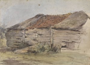 Oude schuur by Willem Anthonie Van Deventer Oil Painting