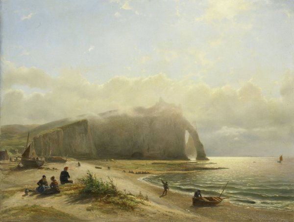 Seascape near the Coast  by Willem Anthonie Van Deventer - Hand-Painted Oil Painting Reproduction