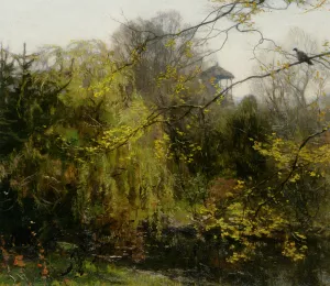 A View of a Park by Willem Bastiaan Tholen Oil Painting