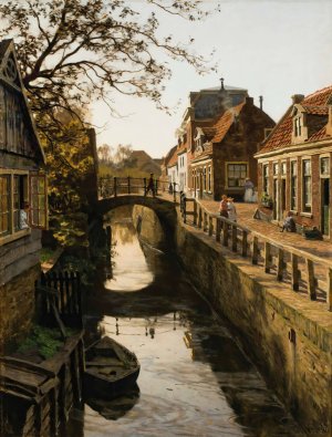 The Wegje With The Bleiswijkstraat Canal In Enkhuizen by Willem Bastiaan Tholen Oil Painting