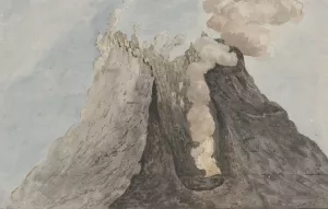 Binnenzijde van krater Etna by Willem Carel Dierkens Oil Painting