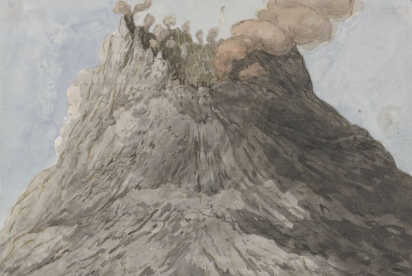 Krater van de Etna  by Willem Carel Dierkens - Hand-Painted Oil Painting Reproduction