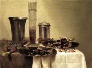Breakfast Still-Life by Willem Claesz Heda Oil Painting