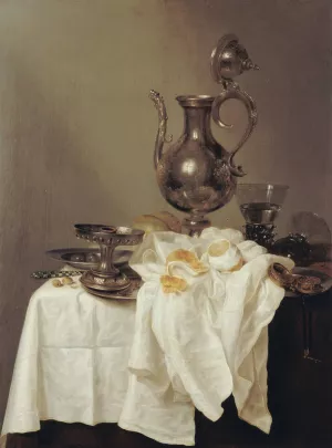 Nature morte a l'aiguiere by Willem Claesz Heda Oil Painting