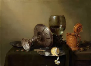 Still Life with a gilded Beer Tankard by Willem Claesz Heda Oil Painting