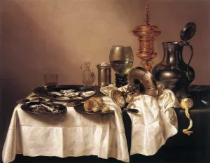 Still-Life with Gilt Goblet by Willem Claesz Heda - Oil Painting Reproduction