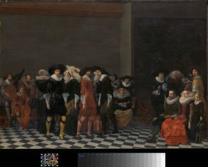 A Wedding Feast, traditionally called 'The Wedding of Adriaen Ploos van Amstel and Agnes van Bijler', 1616 by Willem Cornelisz Duyster Oil Painting