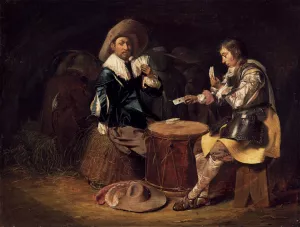 Card-Playing Soldiers by Willem Cornelisz. Duyster Oil Painting