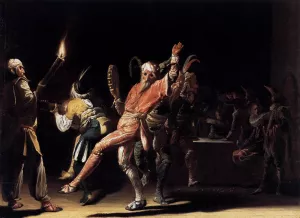 Carnival Clowns painting by Willem Cornelisz. Duyster