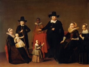 Family Group with a black Man by Willem Cornelisz Duyster Oil Painting