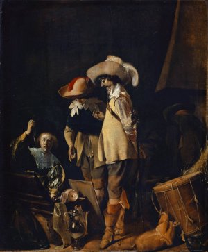 Two Officers Are Being Shown Jewellery and Precious Objects by Willem Cornelisz Duyster Oil Painting