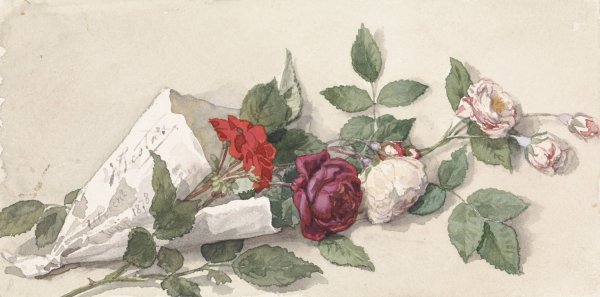 Boeket rozen en pelargonium  by Willem De Famars Testas - Hand-Painted Oil Painting Reproduction