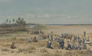 De verovering van Toemoelit tijdens de expeditie van Samalangan, 26 augustus 1877 Oil painting by Willem De Famars Testas