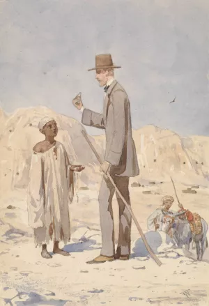 Louis Philippe Albert d'Orleans, bij een opgraving in Egypte by Willem De Famars Testas Oil Painting