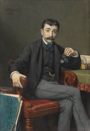 The Art Scholar Henri Hymans by Willem De Famars Testas Oil Painting