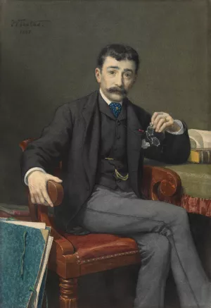 The Art Scholar Henri Hymans by Willem De Famars Testas Oil Painting