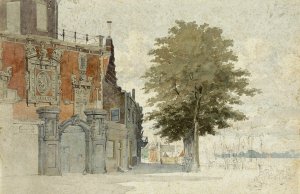 De Groothoofdspoort te Dordrecht by Willem De Haas Hemken Oil Painting