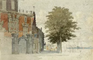 De Groothoofdspoort te Dordrecht by Willem De Haas Hemken Oil Painting