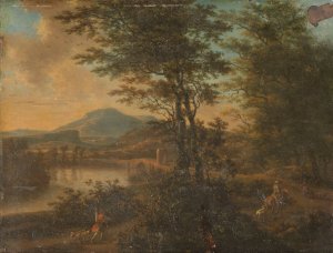Italian Landscape at Sunset by Willem De Heusch Oil Painting