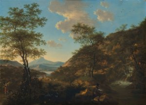 Italian Landscape with Draftsman by Willem De Heusch Oil Painting