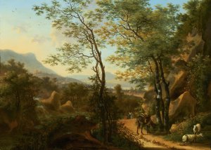 Mountainous Landscape in Italy by Willem De Heusch Oil Painting