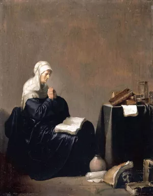 A Woman Praying by Willem De Poorter - Oil Painting Reproduction