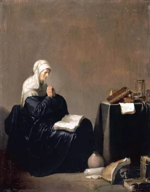 A Woman Praying Oil painting by Willem De Poorter