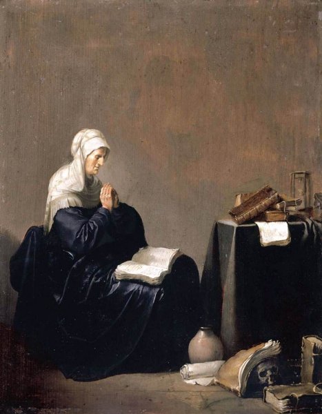 Main Product Photo of A Woman Praying Painting by Willem De Poorter