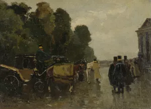 Carriages and Waiting Coachmen by Willem De Zwart Oil Painting