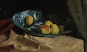 Still Life with Apples in a Delft Blue Bowl by Willem De Zwart Oil Painting