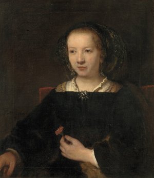 Young Woman with a Carnation by Willem Drost Oil Painting