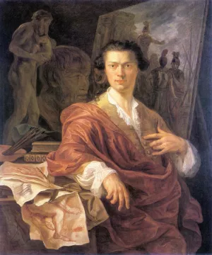 Portrait of Artist A. C. Lens Oil painting by Willem Herreyns