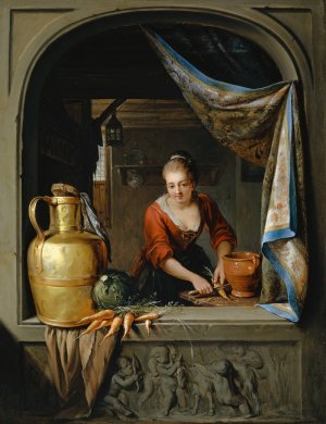 Cook At The Window by Willem Joseph Laquy Oil Painting