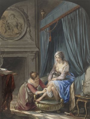 Toilet van een jonge vrouw Oil painting by Willem Joseph Laquy