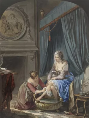 Toilet van een jonge vrouw Oil painting by Willem Joseph Laquy