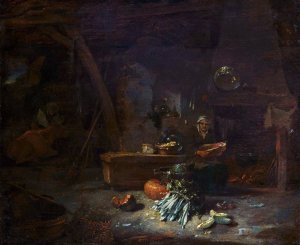 Interior of a Kitchen by Willem Kalf Oil Painting