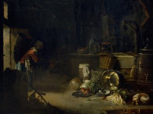Kitchen Interior by Willem Kalf Oil Painting